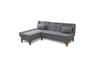 Hunterville Venstre L-formet Sovesofa 107x225 cm i Stof - Grå - Møbler - Sofaer - Sovesofaer