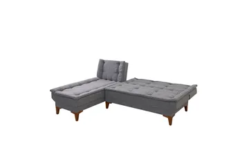 Hunterville Venstre L-formet Sovesofa 107x225 cm i Stof - Grå - Møbler - Sofaer - Sovesofaer