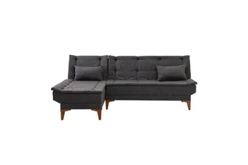 Hunterville Venstrevendt L-formet Sovesofa 107x225 cm i Stof - Antracit - Møbler - Sofaer - Sovesofaer