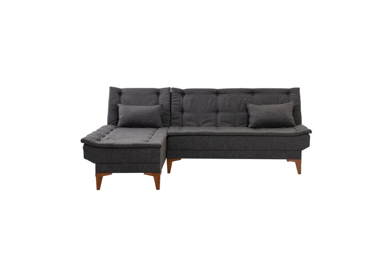 Hunterville Venstrevendt L-formet Sovesofa 107x225 cm i Stof - Antracit - Møbler - Sofaer - Sovesofaer