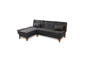 Hunterville Venstrevendt L-formet Sovesofa 107x225 cm i Stof - Antracit - Møbler - Sofaer - Sovesofaer
