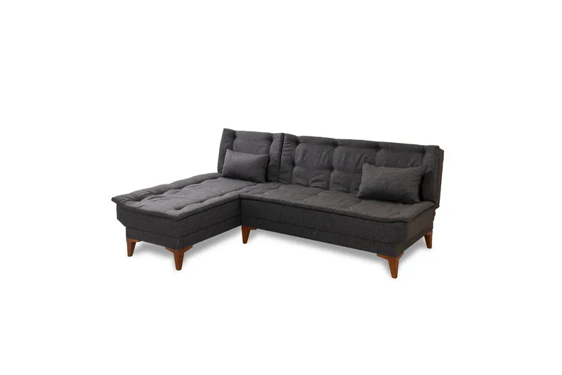 Hunterville Venstrevendt L-formet Sovesofa 107x225 cm i Stof, Antracit
