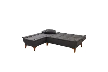 Hunterville Venstrevendt L-formet Sovesofa 107x225 cm i Stof - Antracit - Møbler - Sofaer - Sovesofaer