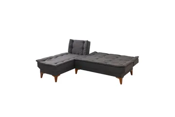 Hunterville Venstrevendt L-formet Sovesofa 107x225 cm i Stof - Antracit - Møbler - Sofaer - Sovesofaer