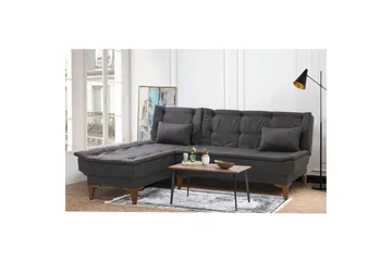 Hunterville Venstrevendt L-formet Sovesofa 107x225 cm i Stof - Antracit - Møbler - Sofaer - Sovesofaer