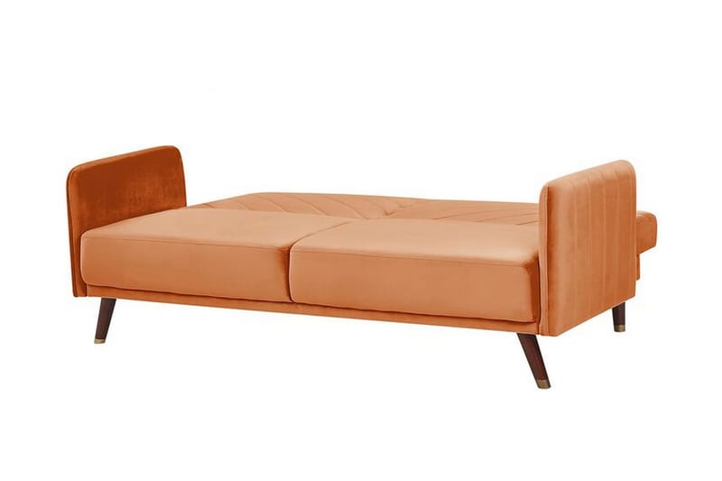 Induja 3-Pers. Sovesofa - Velour/Orange - Møbler - Sofaer - Sovesofaer