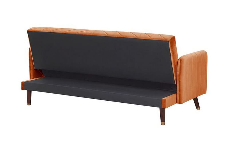 Induja 3-Pers. Sovesofa - Velour/Orange - Møbler - Sofaer - Sovesofaer