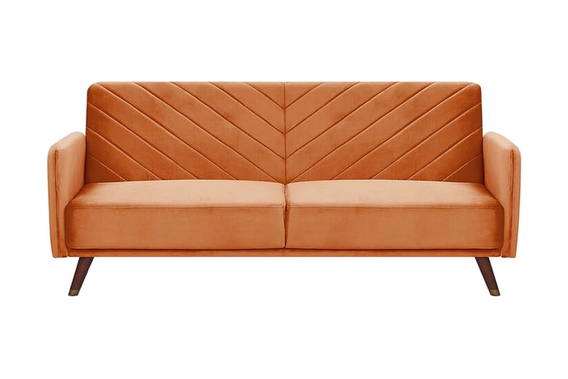 Induja 3-Pers. Sovesofa - Velour/Orange - Møbler - Sofaer - Sovesofaer