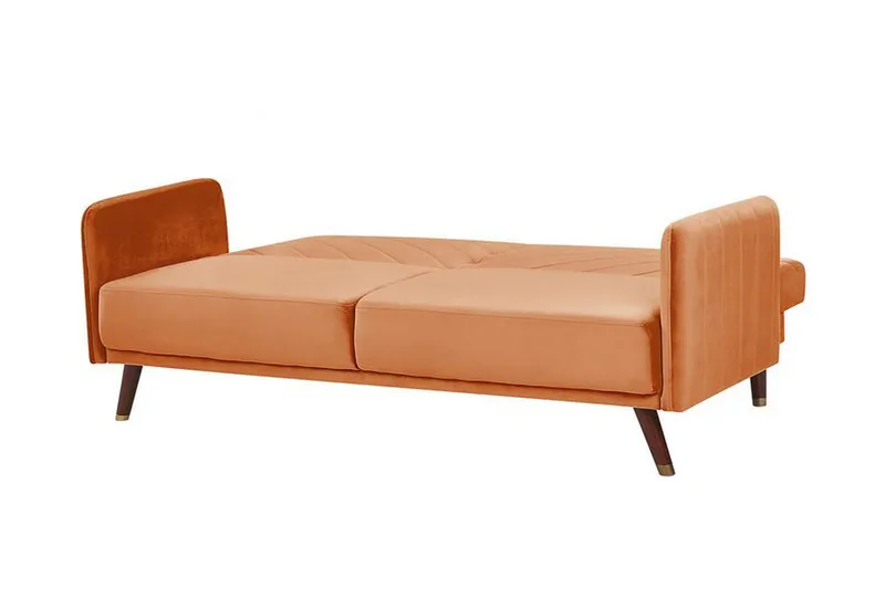 Induja 3-Pers. Sovesofa - Velour/Orange - Møbler - Sofaer - Sovesofaer