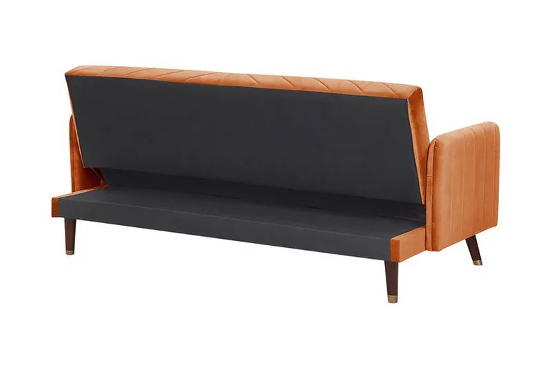 Induja 3-Pers. Sovesofa - Velour/Orange - Møbler - Sofaer - Sovesofaer