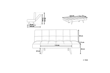Ingaro sovesofa 182 cm - Flerfarvet - Møbler - Sofaer - Sovesofaer