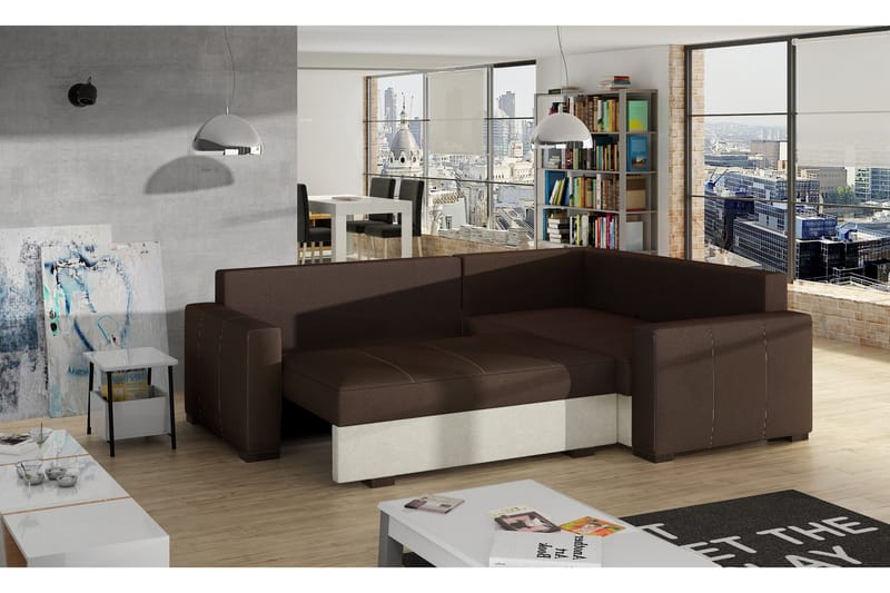 Irfan Hjørnesovesofa med divan - Grå / Sort - Møbler - Sofaer - Sovesofaer