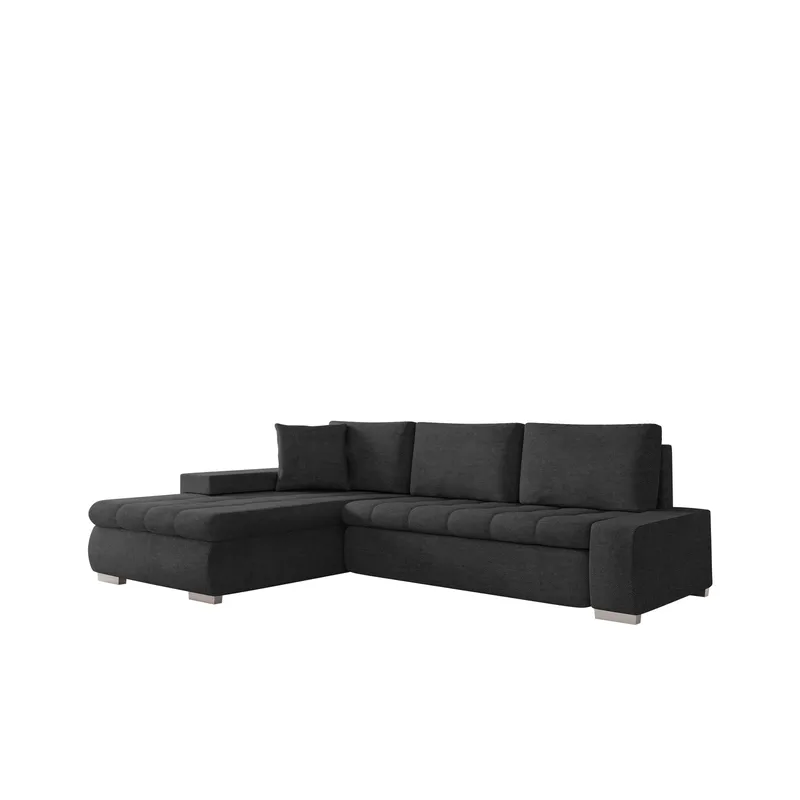 Irja 4-personers sovesofa med chaiselong, venstrevendt, Sort
