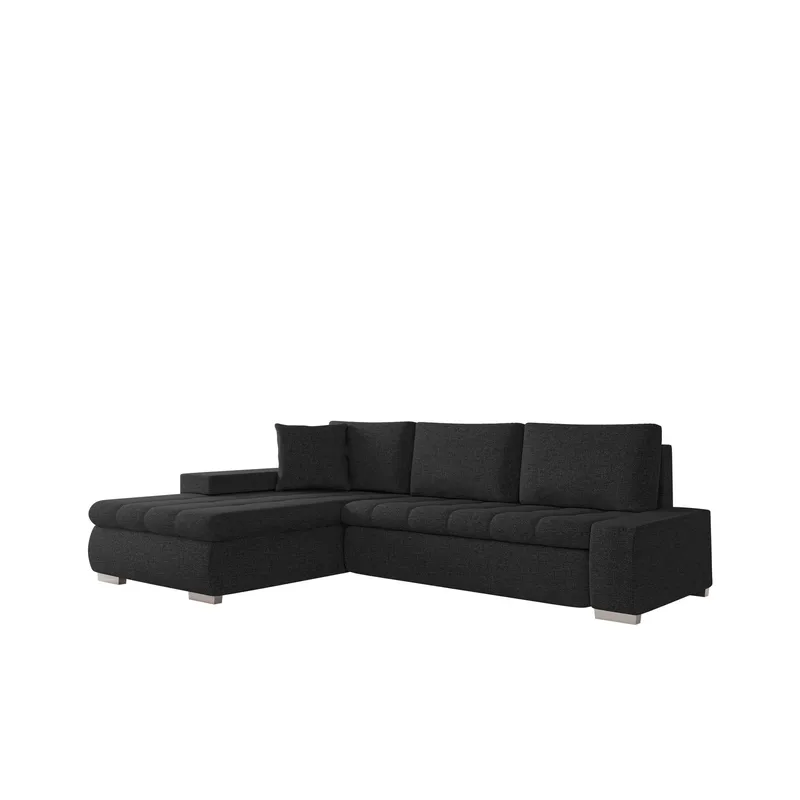 Irja 4-personers sovesofa med chaiselong, venstrevendt, Sort
