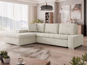 Irja 4-personers sovesofa med chaiselong, venstrevendt - Lys beige - Møbler - Sofaer - Sovesofaer
