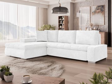 Irja 4-personers sovesofa med chaiselong, venstrevendt - Hvid - Møbler - Sofaer - Sovesofaer