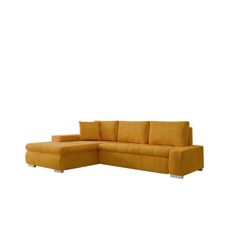 Irja 4-personers sovesofa med chaiselong, venstrevendt, gul