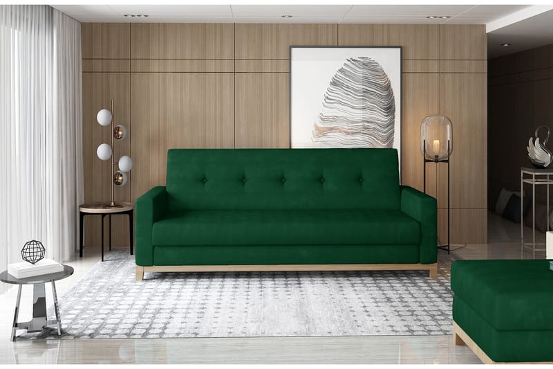 Iselene 2-Pers. Sovesofa - Grøn - Møbler - Sofaer - Sovesofaer