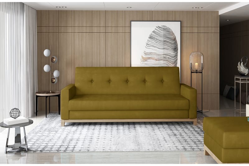 Iselene 2-Pers. Sovesofa - Gul - Møbler - Sofaer - Sovesofaer