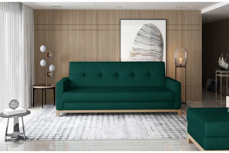 Iselene 3-personers Sovesofa - Grøn - Møbler - Sofaer - Sovesofaer