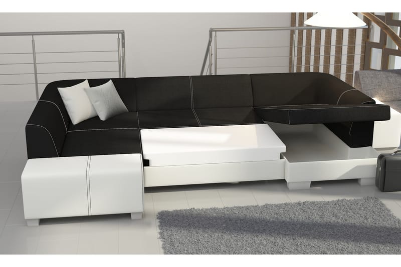 Jamaal hjørnesovesofa - Grå / Sort - Møbler - Sofaer - Sovesofaer