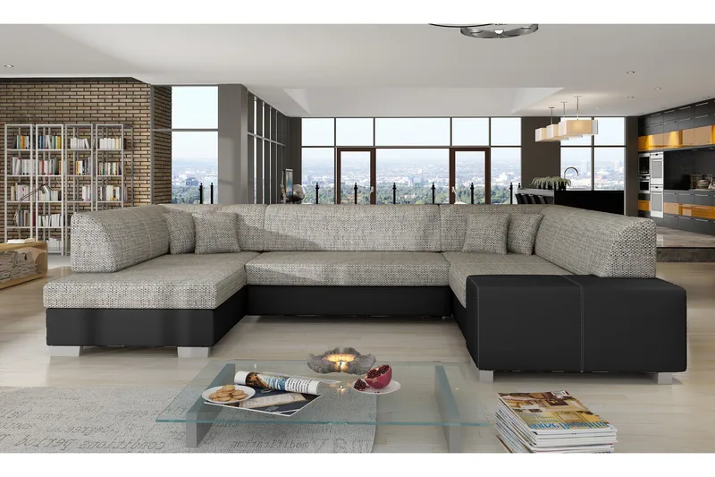 Jamaal hjørnesovesofa - Grå / Sort - Møbler - Sofaer - Sovesofaer