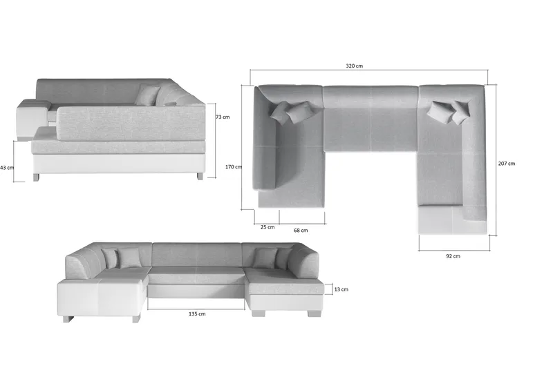 Jamaal hjørnesovesofa - Sort - Møbler - Sofaer - Sovesofaer