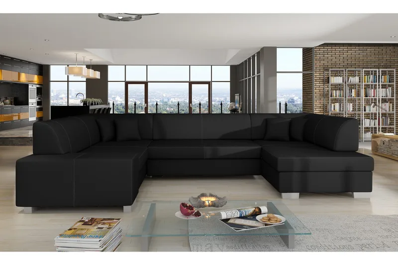 Jamaal hjørnesovesofa, Sort