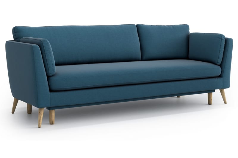 Janella 3-pers. Sovesofa - Blå - Sovesofaer - 3 personers sovesofa