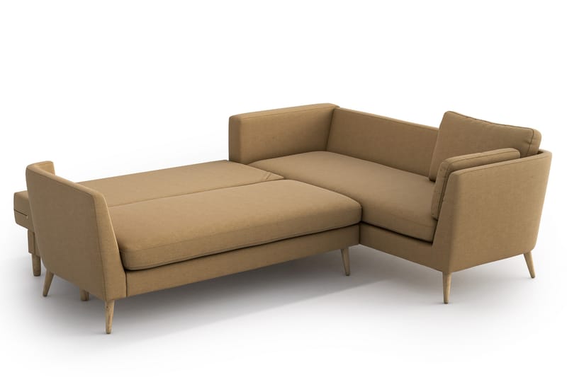 Janella Sovesofa med Chaiselong - Beige - Sovesofaer - Hjørnesovesofa