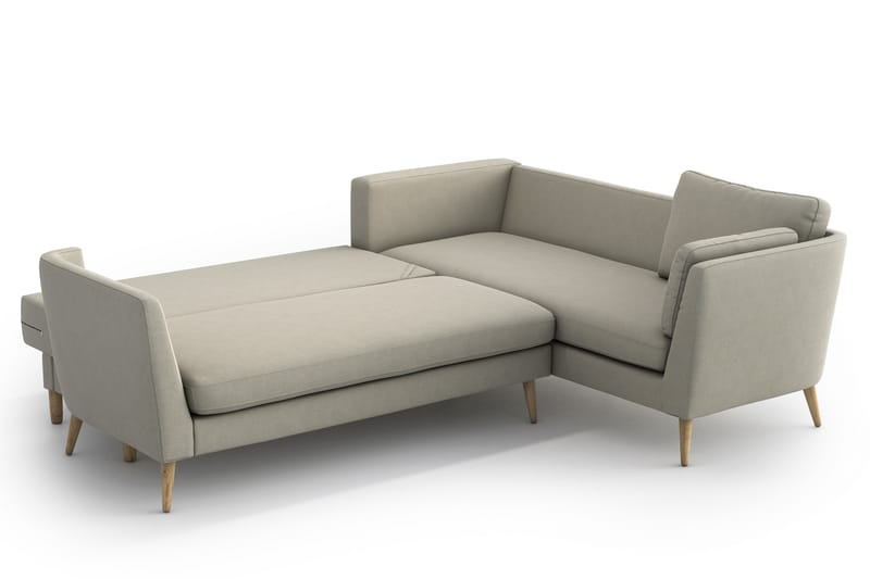 Janella Sovesofa med Chaiselong - Beige - Sovesofaer - Hjørnesovesofa