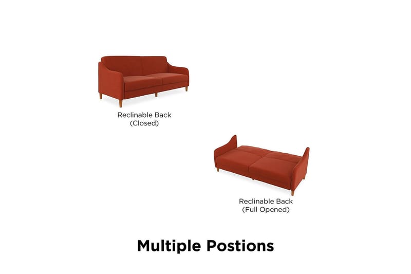 Jasper 2-personers Sovesofa Orange - Dorel Home - Møbler - Sofaer - Sovesofaer