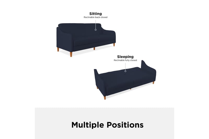 Jasper 2-personers Sovesofa Marineblå - Dorel Home - Møbler - Sofaer - Sovesofaer