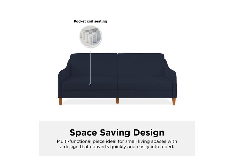 Jasper 2-personers Sovesofa Marineblå - Dorel Home - Møbler - Sofaer - Sovesofaer
