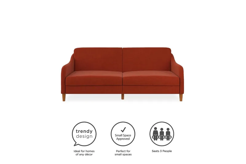 Jasper 2-personers Sovesofa Orange - Dorel Home - Møbler - Sofaer - Sovesofaer