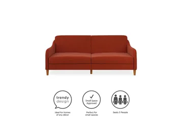 Jasper 2-personers Sovesofa Orange - Dorel Home - Møbler - Sofaer - Sovesofaer