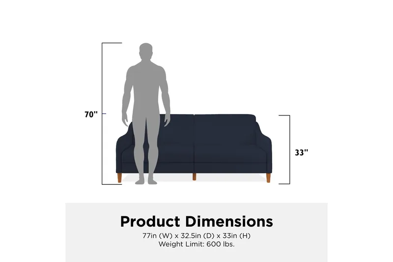 Jasper 2-personers Sovesofa Marineblå - Dorel Home - Møbler - Sofaer - Sovesofaer