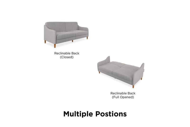 Jasper 2-personers Sovesofa Lysegrå - Dorel Home - Møbler - Sofaer - Sovesofaer