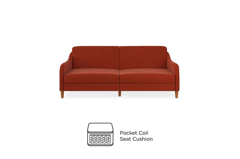 Jasper 2-personers Sovesofa Orange - Dorel Home - Møbler - Sofaer - Sovesofaer