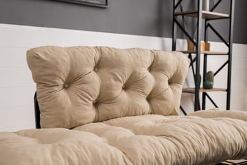 Jenica 2-personers Udtrækkelig Sovesofa i Stof med Metalben - Beige - Møbler - Sofaer - Sovesofaer