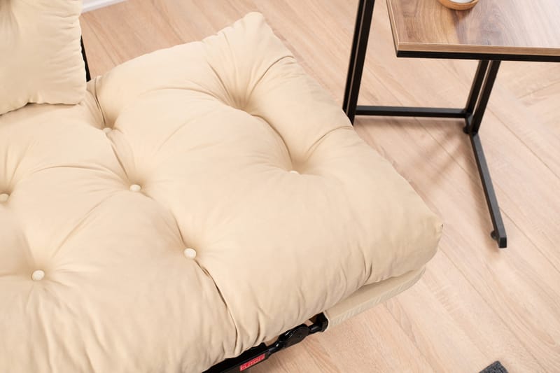 Jenica 2-personers Udtrækkelig Sovesofa i Stof med Metalben - Beige - Møbler - Sofaer - Sovesofaer