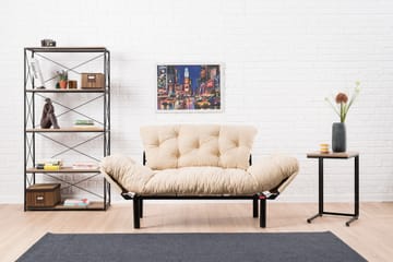 Jenica 2-personers Udtrækkelig Sovesofa i Stof med Metalben - Beige - Møbler - Sofaer - Sovesofaer