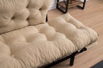 Jenica 2-personers Udtrækkelig Sovesofa i Stof med Metalben - Beige - Møbler - Sofaer - Sovesofaer