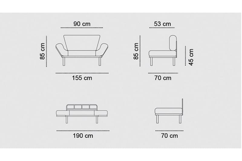 Jenica sovesofa 2-pers - Grå - Møbler - Sofaer - Sovesofaer