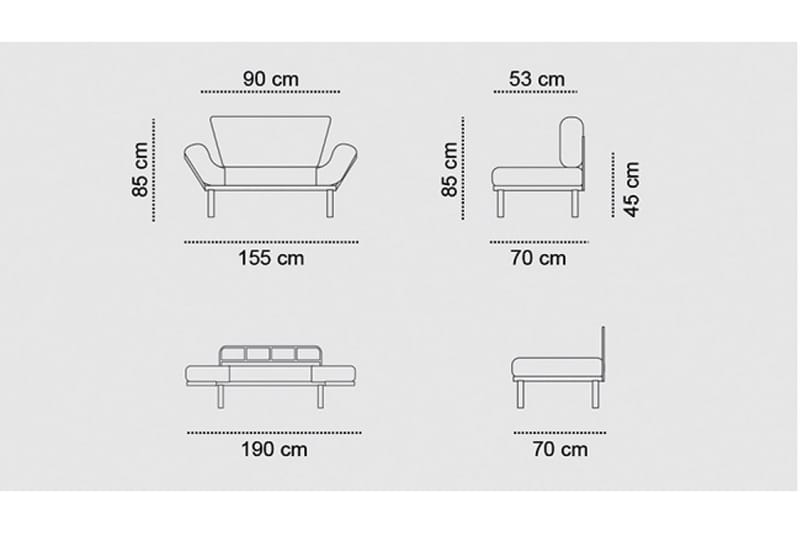 Jenica sovesofa 2-pers - Grå - Møbler - Sofaer - Sovesofaer