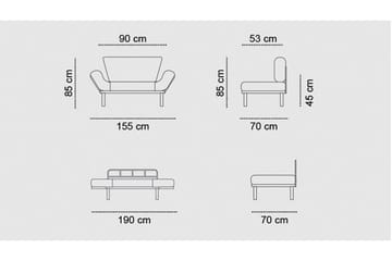 Jenica sovesofa 2-pers - Blågrøn - Møbler - Sofaer - Sovesofaer