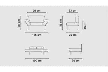 Jenica sovesofa 2-pers - Grå - Møbler - Sofaer - Sovesofaer