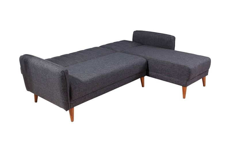 Jenick 3-personers Højre L-formet Hjørnesovesofa i Stof - Antracit - Møbler - Sofaer - Sovesofaer