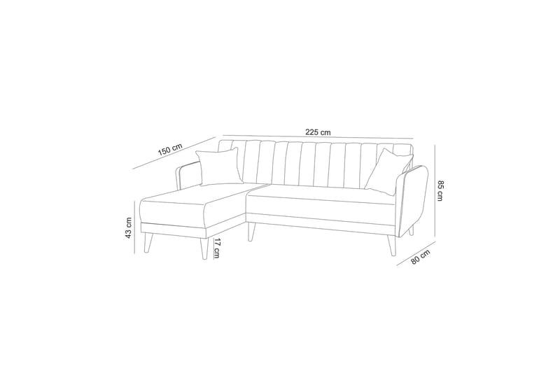 Jenick Hjørnesovesofa - Beige - Møbler - Sofaer - Sovesofaer