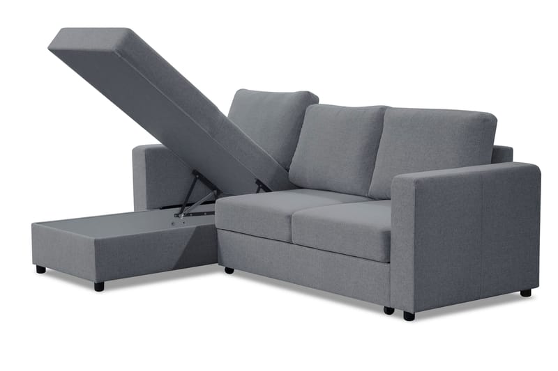 Julia Sovesofa 3-pers med Chaiselong Venstre - Lysegrå - Møbler - Sofaer - Sovesofaer